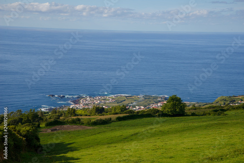 Bird view of the houses by the coast