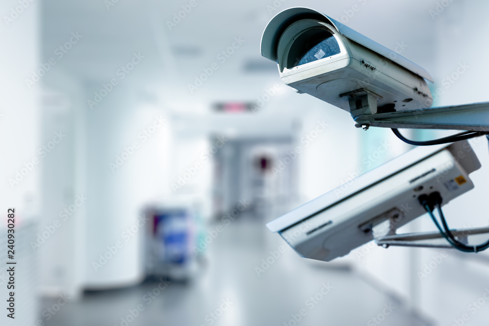 CCTV Security Camera operating in hospital CCTV Security Camera operating in hospital