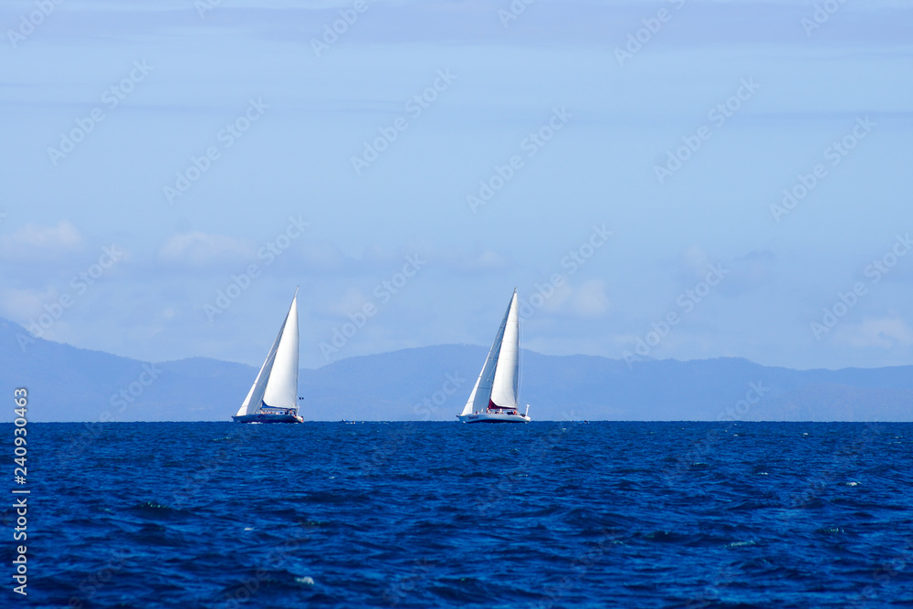 two sailing boats