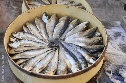 fresh sardine on a market