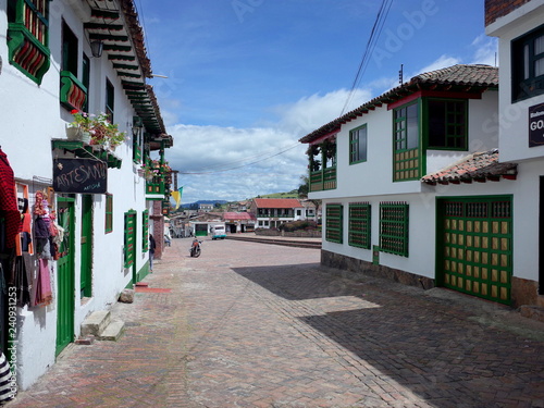The central plaza of Mongui in Boyaca, Colombia