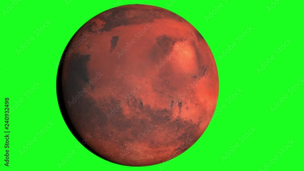 Realistic 3D animation of Mars viewed on green background. Mars rotates around axis.
Realistic 3D animation of Mars viewed on green background. Mars rotates around axis.