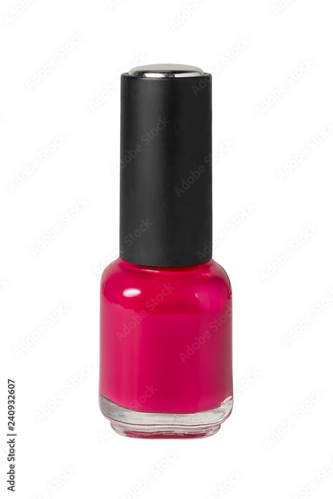 Beauty, fashion and nail art. Bottle of red colorful nail polish isolated on white Beauty, fashion and nail art. Bottle of red colorful nail polish isolated on white