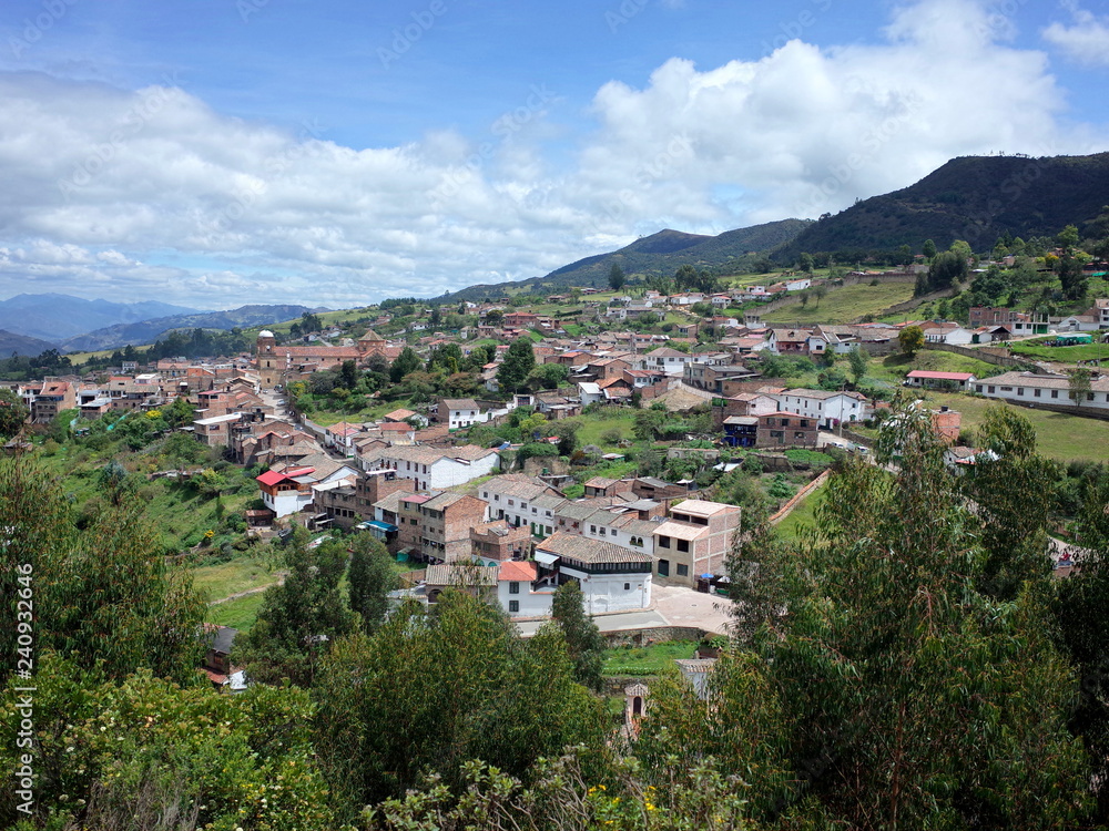 A view over the town of Mongui, Colombia