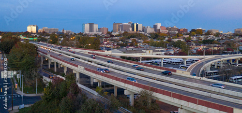 Aerial Perspective Highway 95 Taking Comutters Through Wilmington Delaware