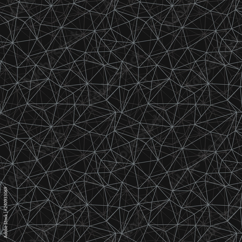 Black grey network web texture seamless pattern. Great for space inspired wallpaper  backgrounds  invitations  packaging design projects. Surface pattern design.