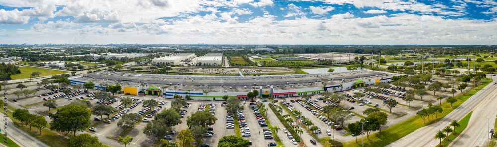 Aerial panorama Festival Marketplace Pompano Beach FL USA