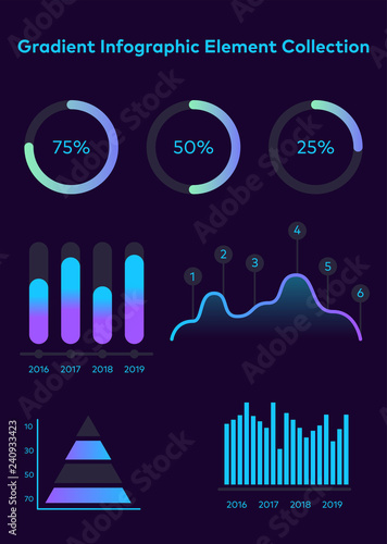 Modern modern infographic vector template with statistics graphs and finance charts. Diagram template and chart graph, graphic information visualization illustration