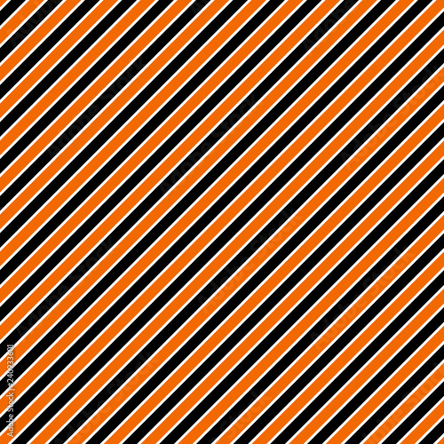 Halloween Stripes Seamless Pattern - Black, orange, and white diagonal stripes design