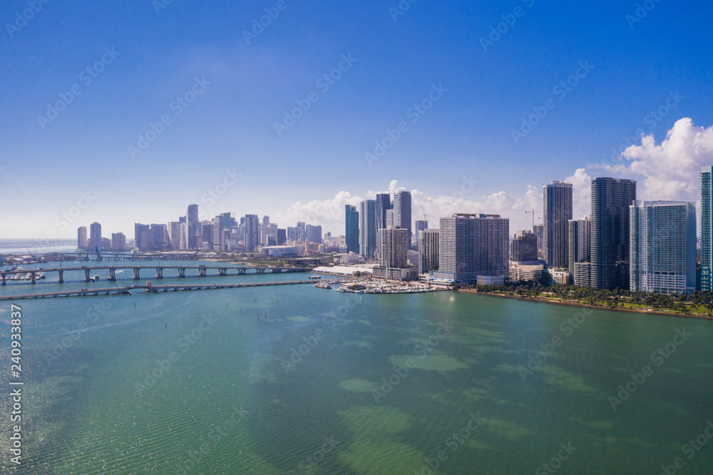 Aerial Edgewater Miami Downtown Biscayne Bay landscape photography
