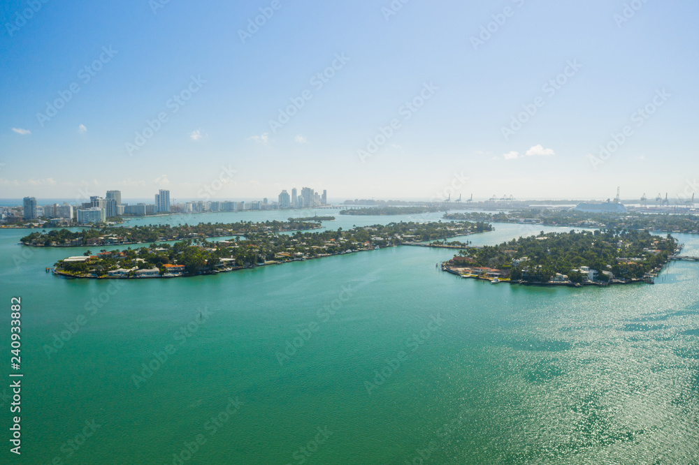 Aerial photo Venetian Islands Miami Beach Biscayne Bay