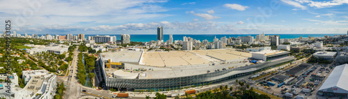Canvas Print Miami Beach Convention Center aerial drone panorama