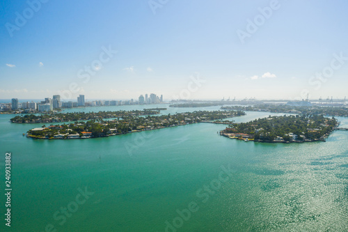 Aerial photo Venetian Islands Miami Beach Biscayne Bay © Felix Mizioznikov