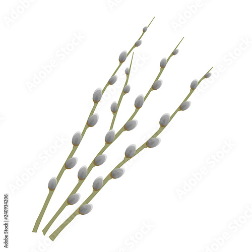 Beautiful blooming willow branches, traditional Easter decoration