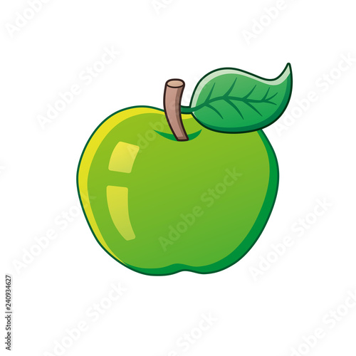 Green apple fruit vector isolated