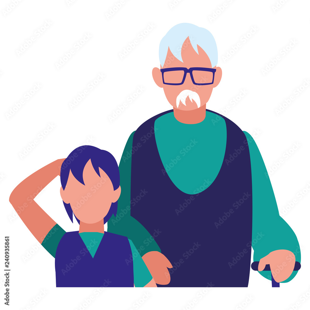 Old man and man design Old man and man design
