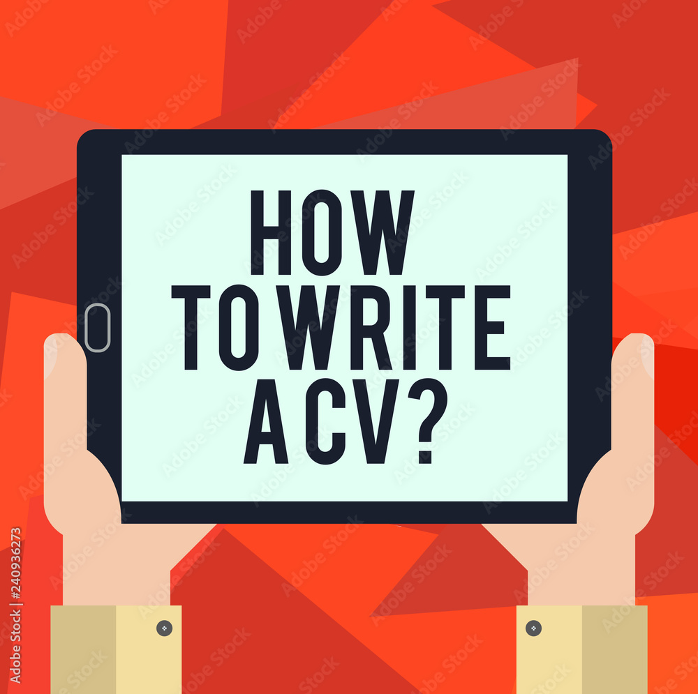 Word writing text How To Write A Cv. Business concept for Recommendations to make a good resume to obtain a job Hu analysis Hand Holding Blank Screen Tablet Smartphone Display Unit photo Word writing text How To Write A Cv. Business concept for Recommendations to make a good resume to obtain a job Hu analysis Hand Holding Blank Screen Tablet Smartphone Display Unit photo