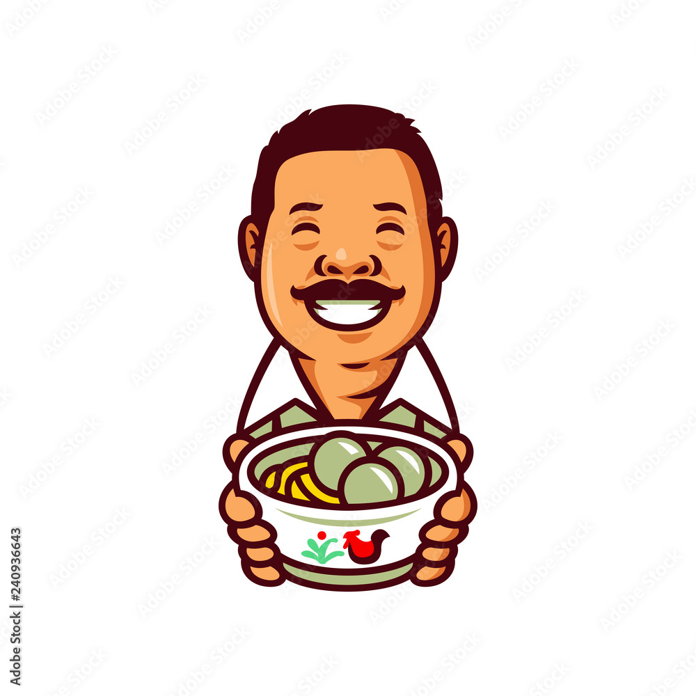 meatball bakso chef mascot logo template vector illustration meatball bakso chef mascot logo template vector illustration