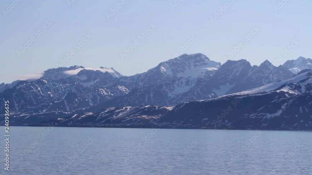Norway Nature Landscape Snowy Mountain with sea and clouds from Spitsbergen Norway Norway Nature Landscape Snowy Mountain with sea and clouds from Spitsbergen Norway