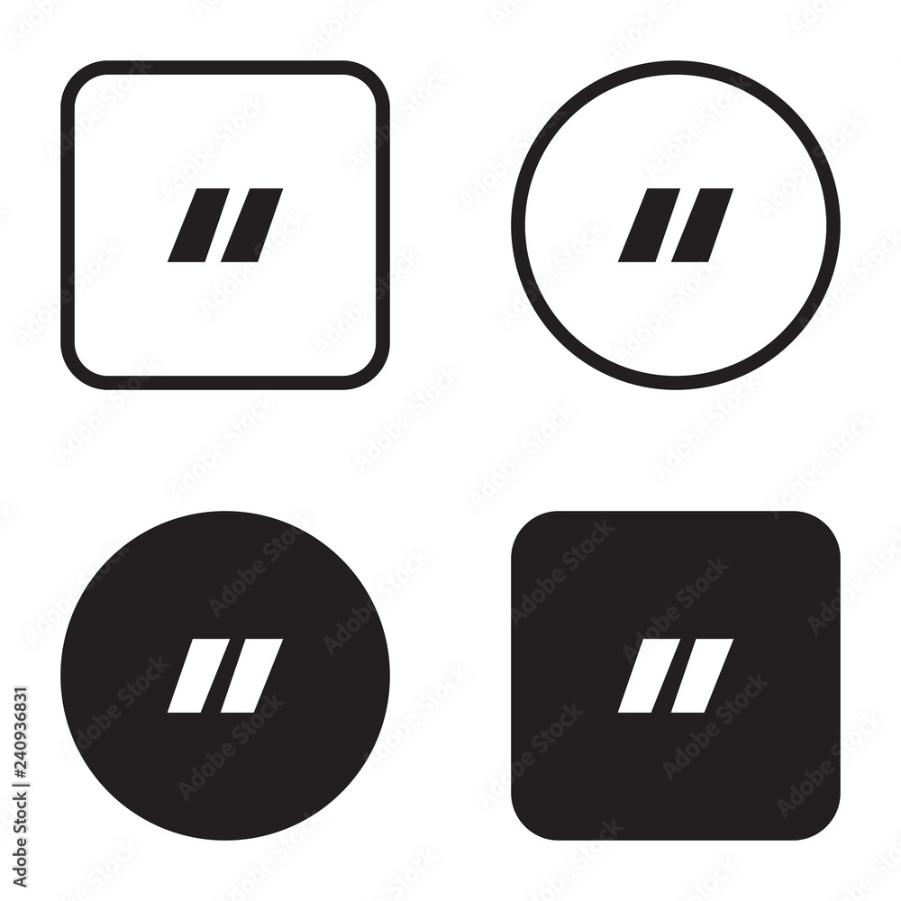 Quote Symbol Icon Set Quotation Paragraph Mark Sign Of Double Comma Stock Vector Adobe Stock