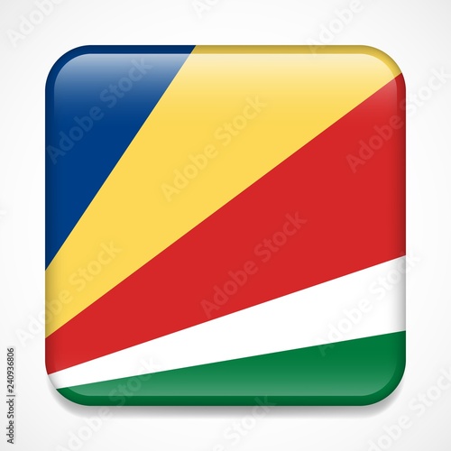 Flag of Seychelles. Square glossy badge Free Download Flag of Seychelles. Square glossy badge - GFXLoad