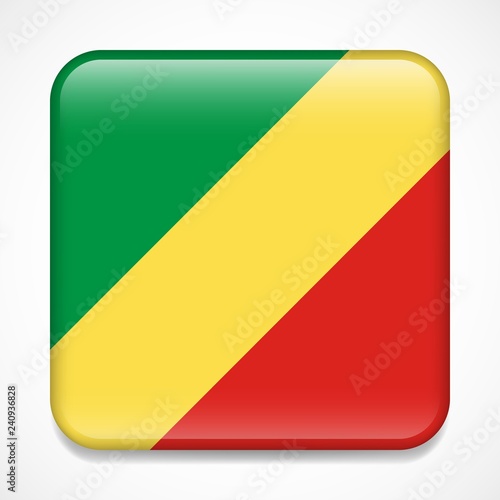 Free Download Flag of Republic of the Congo. Square glossy badge - GFXLoad