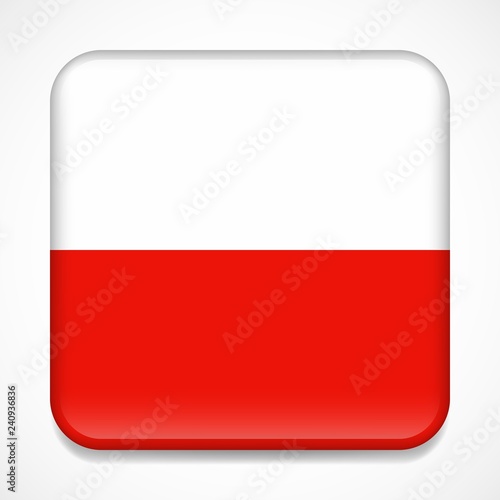 Free Download Flag of Poland. Square glossy badge - GFXLoad