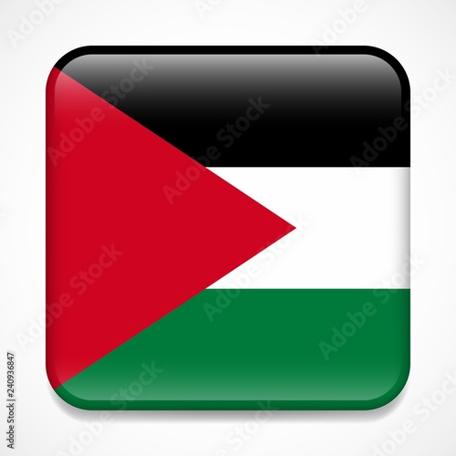 Flag of Palestine. Square glossy badge Free Download Flag of Palestine. Square glossy badge - GFXLoad
