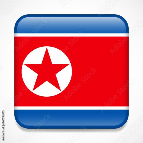 Flag of North Korea. Square glossy badge Free Download Flag of North Korea. Square glossy badge - GFXLoad