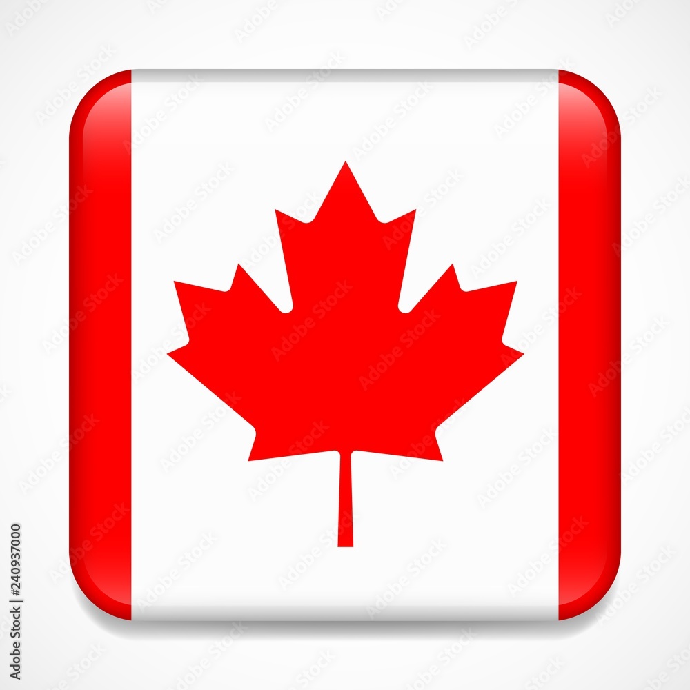 Obraz premium Flag of Canada. Square glossy badge