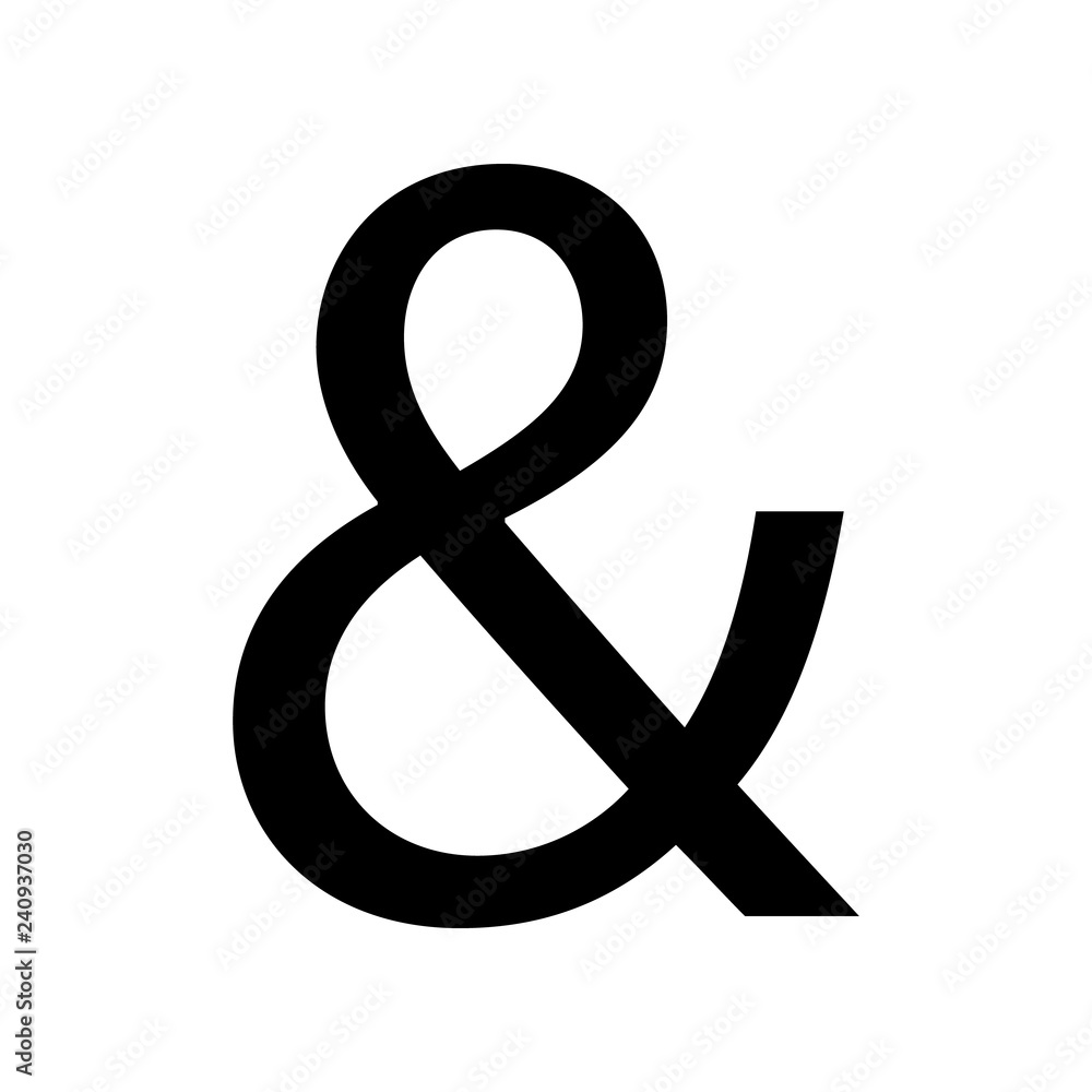 Ampersand symbol isolated on white Stock Vector