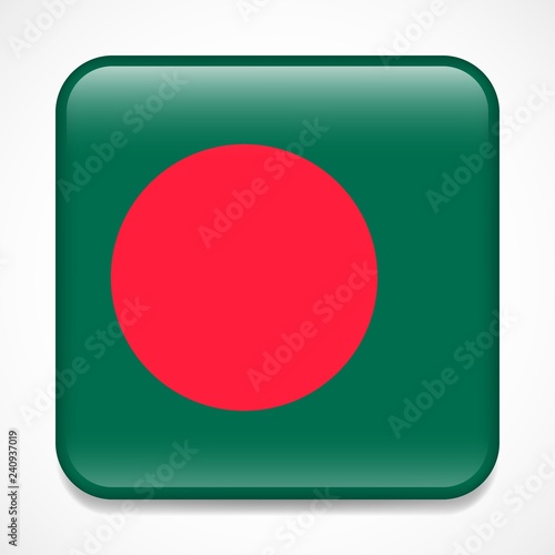 Flag of Bangladesh. Square glossy badge Free Download Flag of Bangladesh. Square glossy badge - GFXLoad