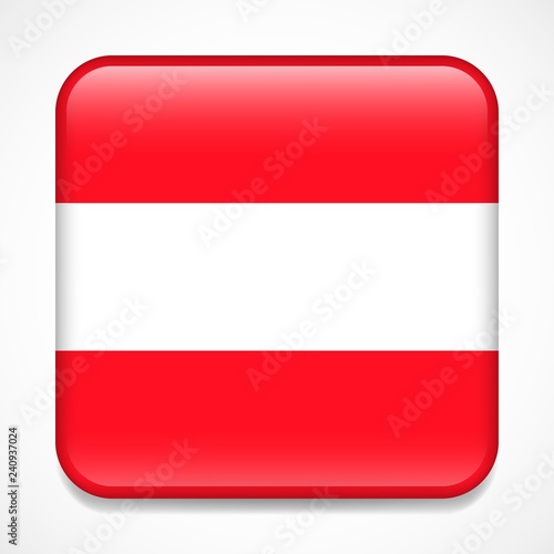 Free Download Flag of Austria. Square glossy badge - GFXLoad