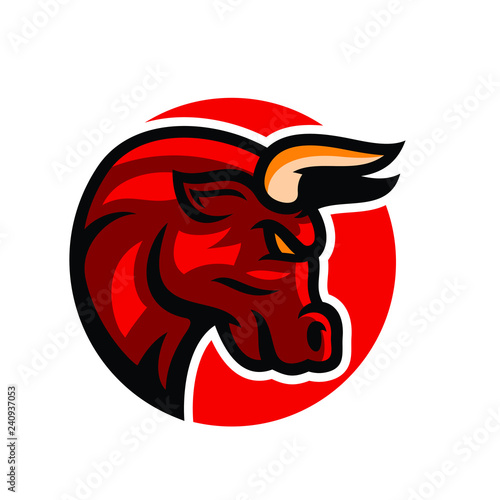bull head mascot logo template vector illustration