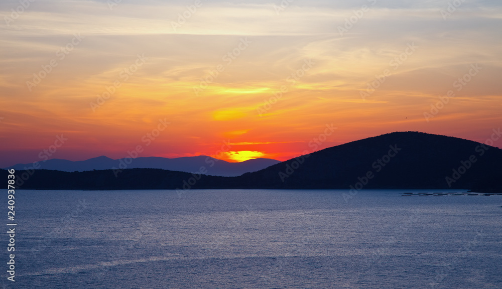 Sunrise over Aegean sea, Greece Sunrise over Aegean sea, Greece