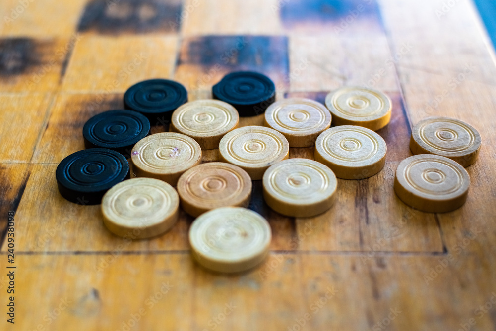 Group of Checkers game pieces, team concepts, strategy and results. Group of Checkers game pieces, team concepts, strategy and results.