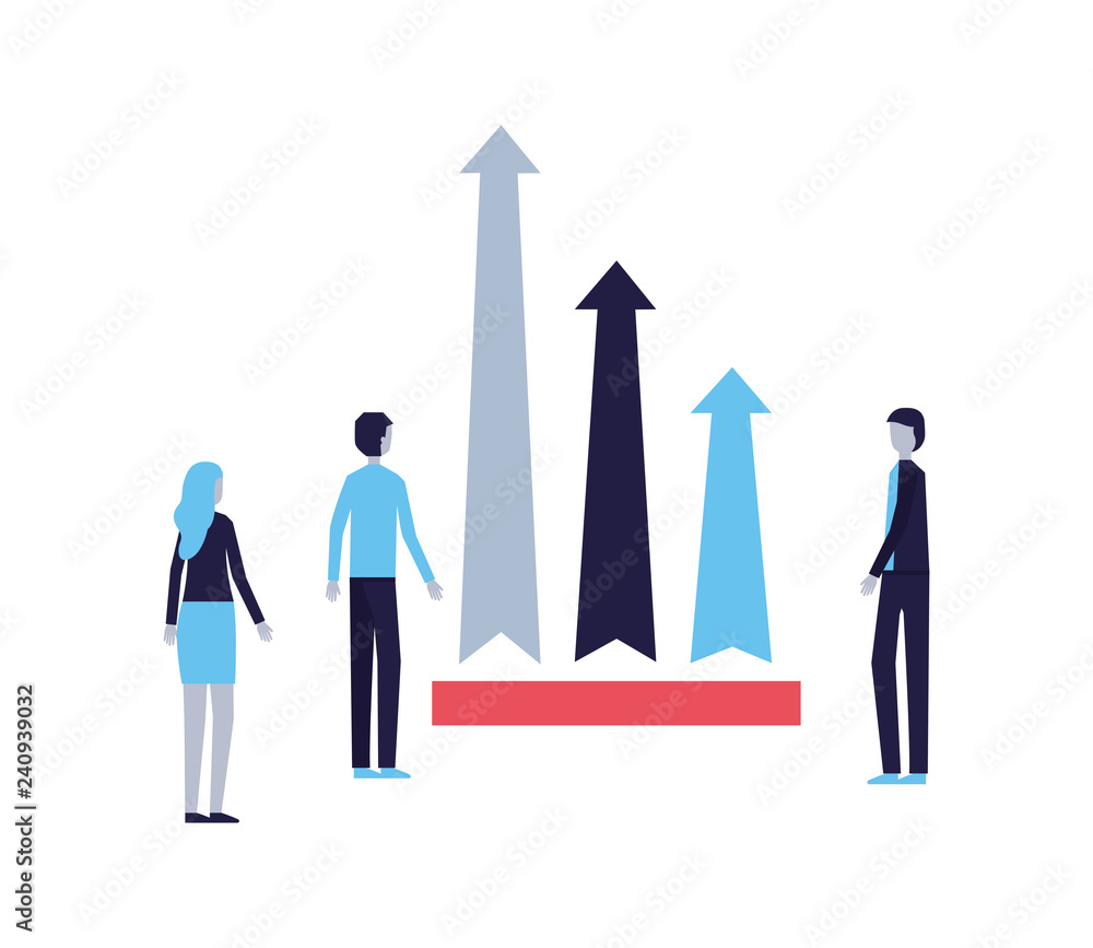 businesspeople growth arrows businesspeople growth arrows