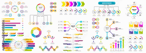 Set of Infographics Elements Data Visualization Template Design Vector Editable