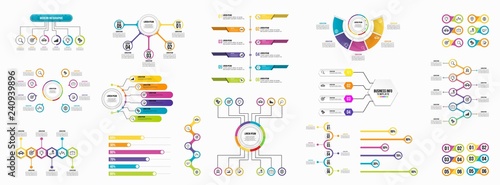 Canvas Print Set of Infographics Elements Data Visualization Template Design Vector Editable