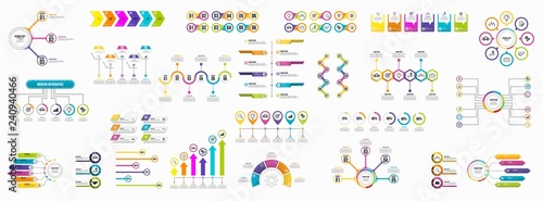 Set of Infographics Elements Data Visualization Template Design Vector Editable