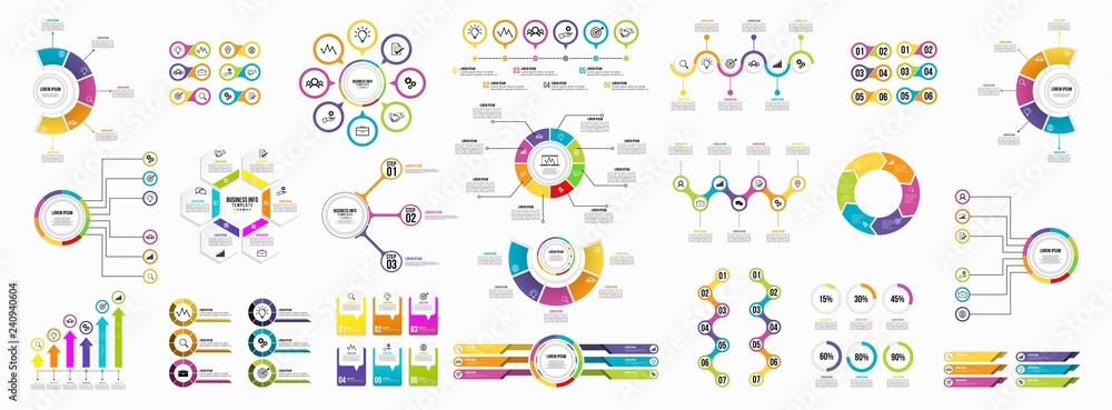 Fototapeta premium Set of Infographics Elements Data Visualization Template Design Vector Editable