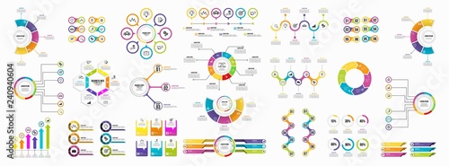 Set of Infographics Elements Data Visualization Template Design Vector Editable