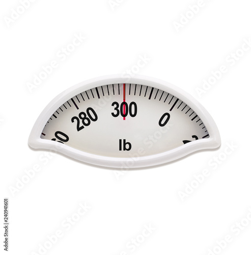 300 lb. weight / weigh scale libre or pound isolated on white background photo