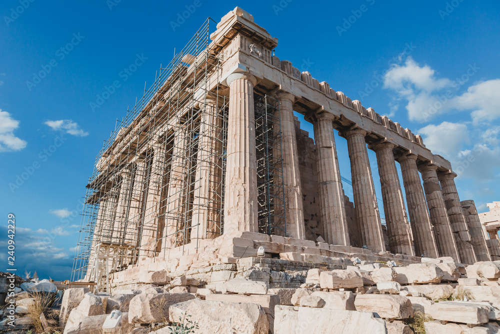 The Acropolis of Athens, Greece, with the Parthenon Temple 