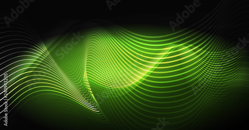 Neon lines wave background. Abstract composition