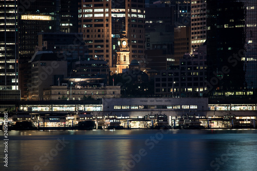 Sydney's Circular Quay ferry terminal and downtown at night © Tim