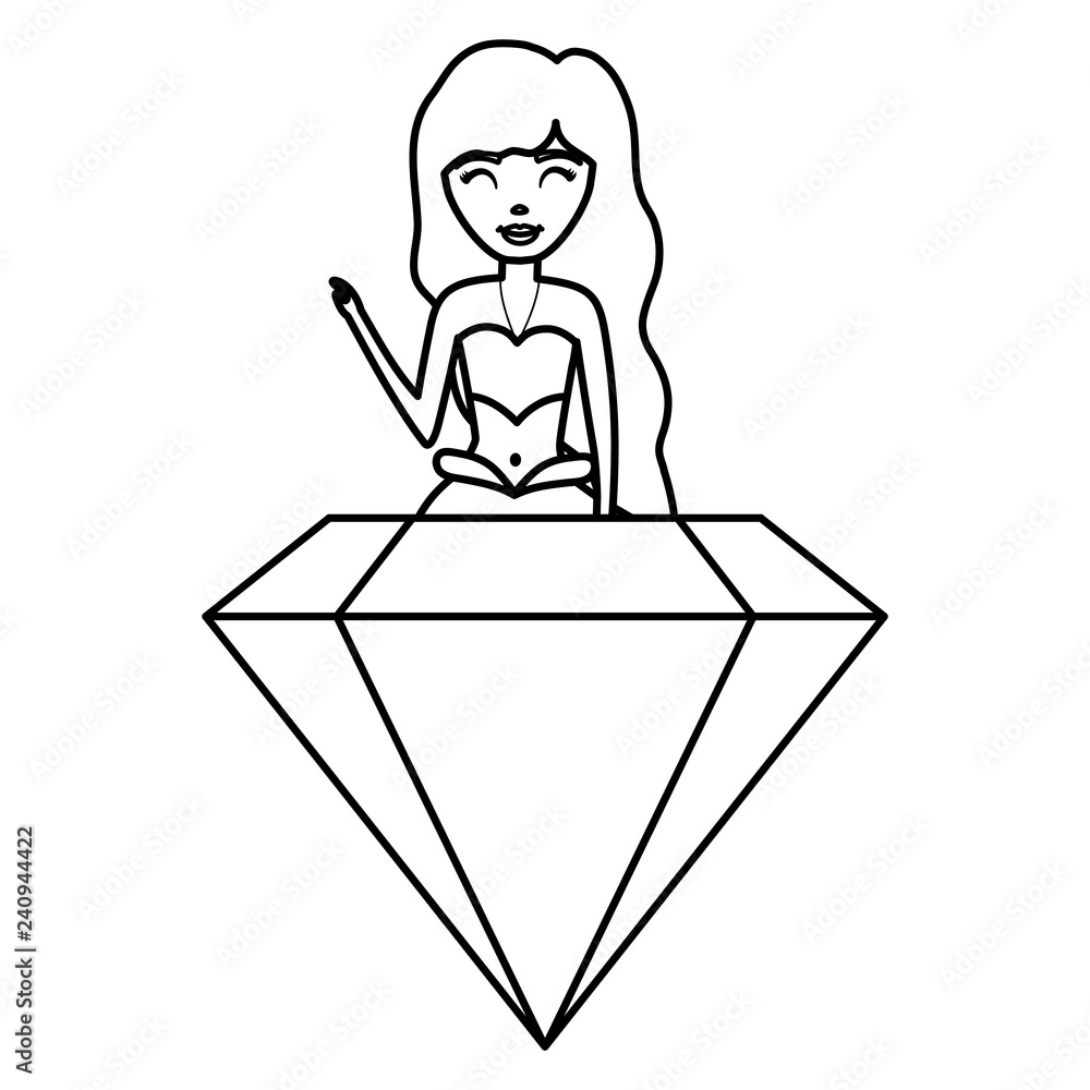 cute fairytale mermaid with diamond cute fairytale mermaid with diamond