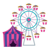circus tent with ring and wheel