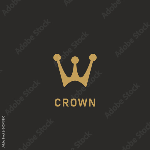 Letter W crown shape logo icon symbol simple logotype alphabet style