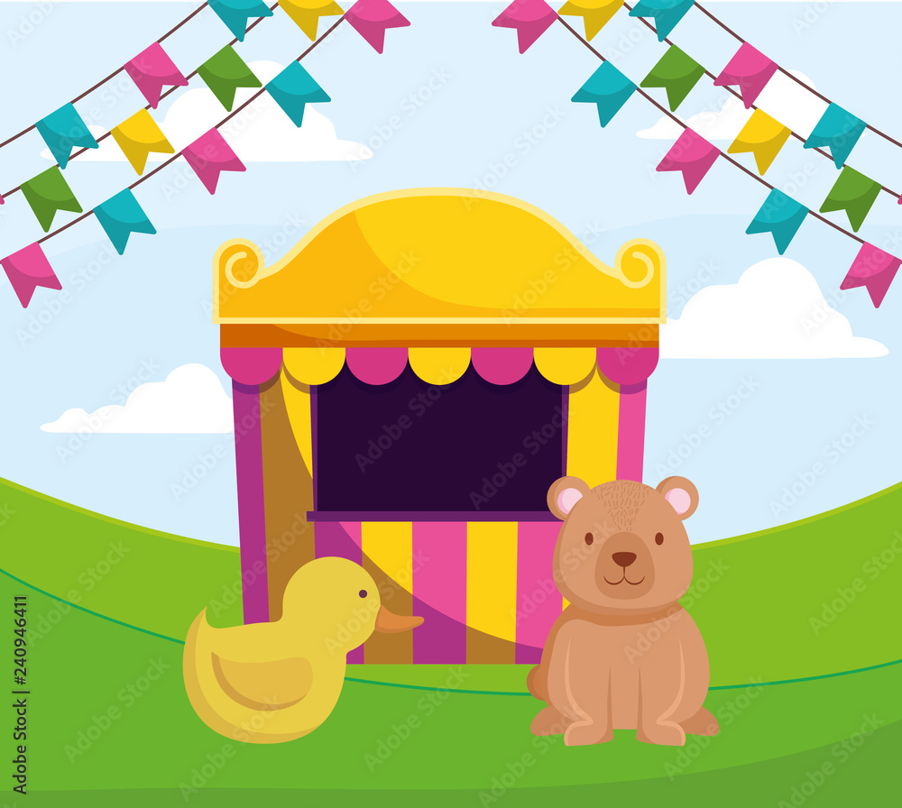 Obraz premium cute bear teddy with circus items